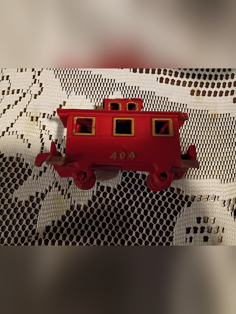 Vintage Red Cast Iron Train